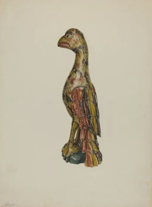 Framed Print : Pa. German Parrot, c. 1939. Creator: Giacinto Capelli Framed Print : Pa. German Parrot, c. 1939. Creator: Giacinto Capelli