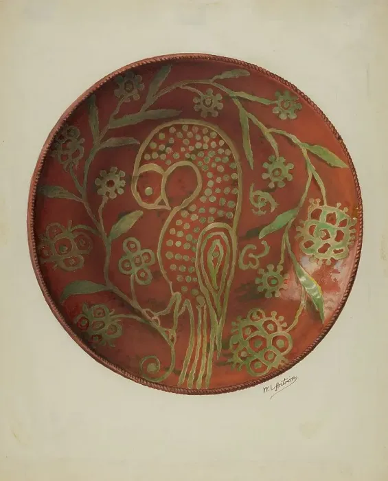 Framed Print : Pa. German Pie Dish, c. 1936. Creator: William L. Antrim