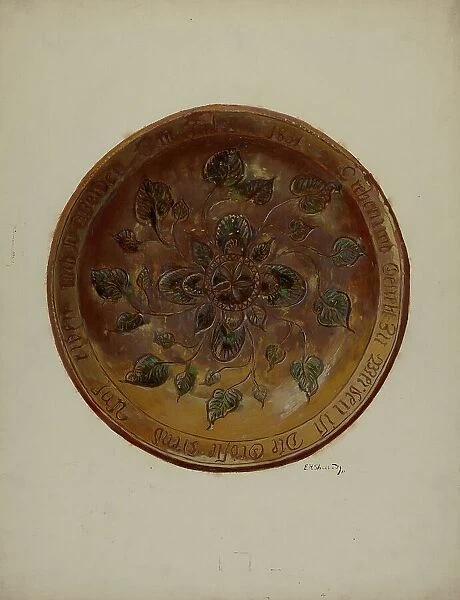 Pa. German Plate, 1937. Creator: Eugene Shellady