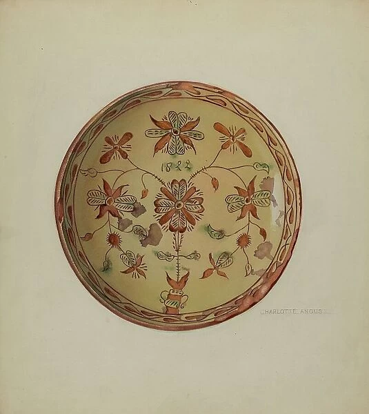 Pa. German Plate, c. 1936. Creator: Charlotte Angus