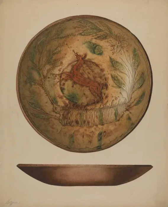 Framed Print : Pa. German Plate, c. 1939. Creator: Giacinto Capelli Framed Print : Pa. German Plate, c. 1939. Creator: Giacinto Capelli