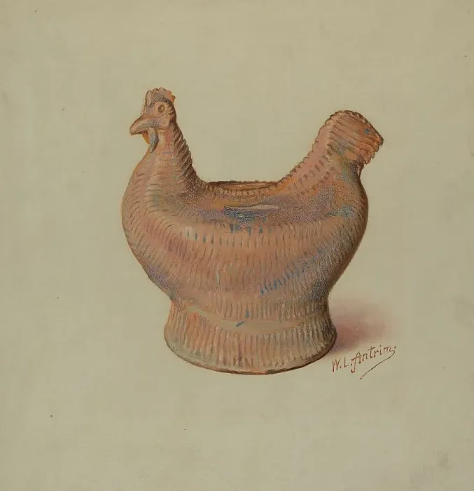 Framed Print : Pa. German Pottery Bank, c. 1937. Creator: William L. Antrim Framed Print : Pa. German Pottery Bank, c. 1937. Creator: William L. Antrim