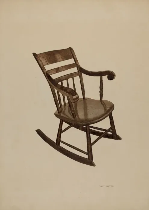 Framed Print : Pa. German Rocking Chair, c. 1940. Creator: LeRoy Griffith Framed Print : Pa. German Rocking Chair, c. 1940. Creator: LeRoy Griffith
