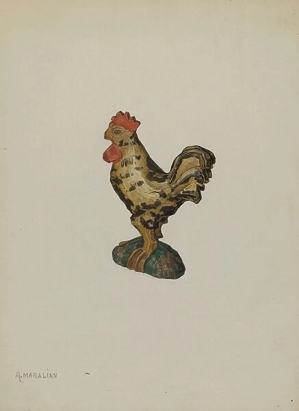 Pa. German Rooster Figurine, c. 1939. Creator: Arsen Maralian