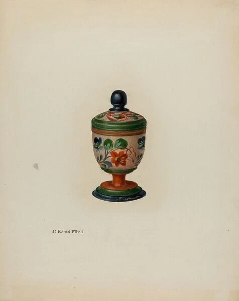 Pa. German Saffron Box, c. 1941. Creator: Mildred Ford