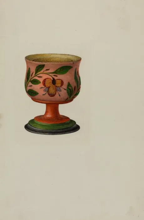 Framed Print : Pa. German Salt Cup, c. 1941. Creator: Charles Henning Framed Print : Pa. German Salt Cup, c. 1941. Creator: Charles Henning