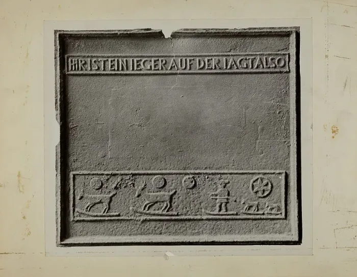 Framed Print : Pa. German Stove Plate, c. 1936. Creator: Charles Von Urban