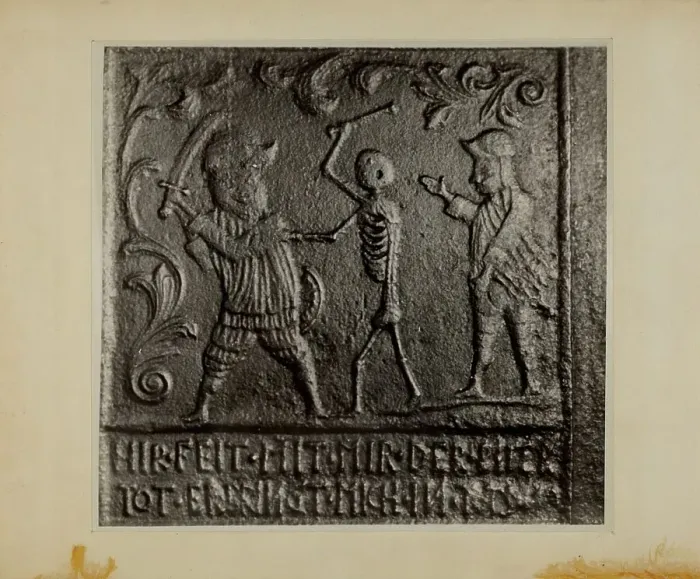 Framed Print : Pa. German Stove Plate, c. 1937. Creator: Charles Von Urban Framed Print : Pa. German Stove Plate, c. 1937. Creator: Charles Von Urban