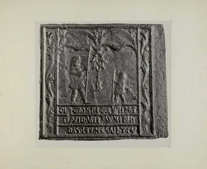 Framed Print : Pa. German Stove Plate, c. 1942. Creator: Charles Von Urban Framed Print : Pa. German Stove Plate, c. 1942. Creator: Charles Von Urban