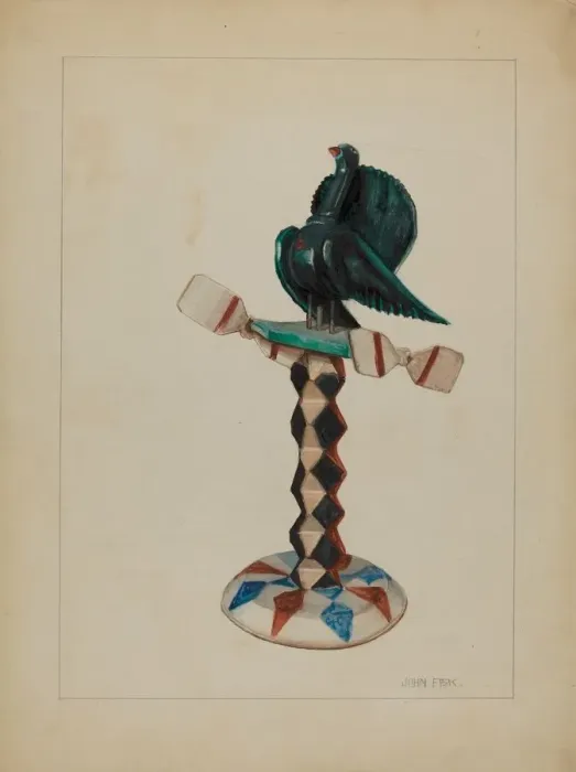 Framed Print : Pa. German Toy Bird, 1936. Creator: John Fisk Framed Print : Pa. German Toy Bird, 1936. Creator: John Fisk