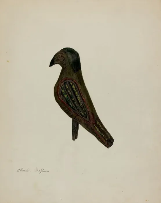 Framed Print : Pa. German Toy Bird, c. 1939. Creator: Charles Garjian Framed Print : Pa. German Toy Bird, c. 1939. Creator: Charles Garjian