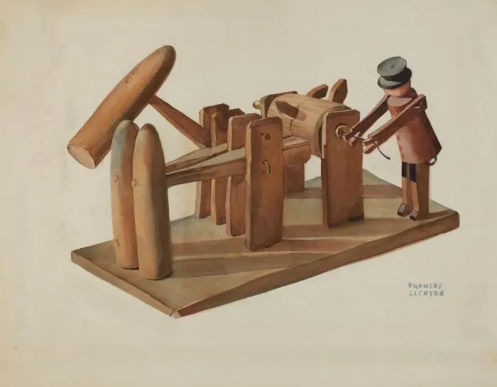 Framed Print : Pa. German Toy Stamping Mill, 1935 / 1942. Creator: Frances Lichten Framed Print : Pa. German Toy Stamping Mill, 1935 / 1942. Creator: Frances Lichten
