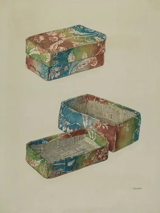 Framed Print : Pa. German Wallpaper Box, c. 1937. Creator: Edward W. Buechner Framed Print : Pa. German Wallpaper Box, c. 1937. Creator: Edward W. Buechner