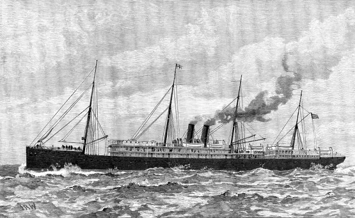 Framed Print : The Pacific Steam Navigation Company's ship Orotava, 1890. Creator: Unknown Framed Print : The Pacific Steam Navigation Company's ship Orotava, 1890. Creator: Unknown