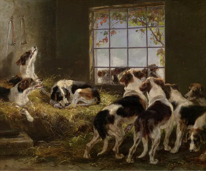 Framed Print : A Pack of Hounds, 1871. Creator: V Witte Framed Print : A Pack of Hounds, 1871. Creator: V Witte