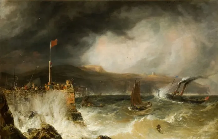 Framed Print : Packet Boat Entering Harbour, 1855. Creator: Anthony Vandyke Copley Fielding Framed Print : Packet Boat Entering Harbour, 1855. Creator: Anthony Vandyke Copley Fielding