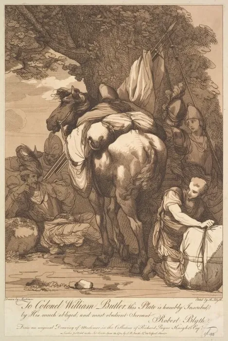 Framed Print : Packhorse with Soldiers, June 23, 1784. Creator: Robert Blyth Framed Print : Packhorse with Soldiers, June 23, 1784. Creator: Robert Blyth