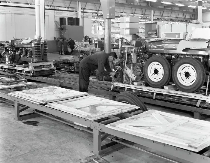 Framed Print : Packing section, International Harvester tractor factory, Doncaster, South Yorkshire 1966 Framed Print : Packing section, International Harvester tractor factory, Doncaster, South Yorkshire 1966