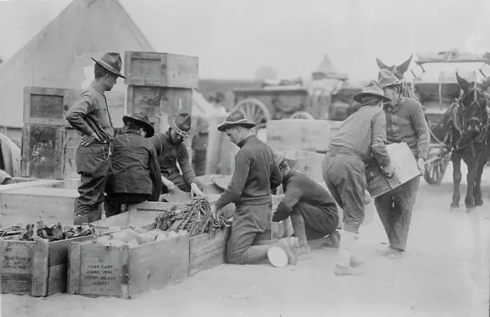 Framed Print : Packing at Texas City, between c1910 and c1915. Creator: Bain News Service Framed Print : Packing at Texas City, between c1910 and c1915. Creator: Bain News Service