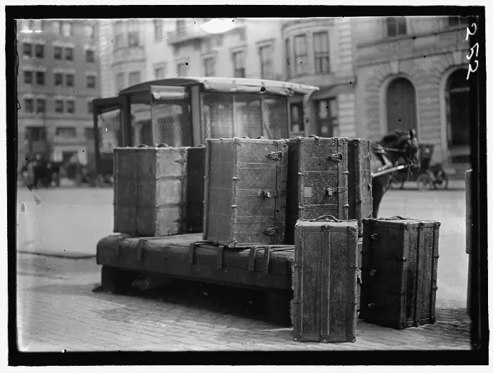 Framed Print : Packing Trunks, between 1909 and 1914. Creator: Harris & Ewing. Packing Trunks, between 1909 and 1914. Creator: Harris & Ewing Framed Print : Packing Trunks, between 1909 and 1914. Creator: Harris & Ewing. Packing Trunks, between 1909 and 1914. Creator: Harris & Ewing