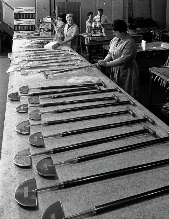 Framed Print : Packing turf cutters, Everlast Garden Tools, Sheffield, South Yorkshire, 1965. Artist Framed Print : Packing turf cutters, Everlast Garden Tools, Sheffield, South Yorkshire, 1965. Artist
