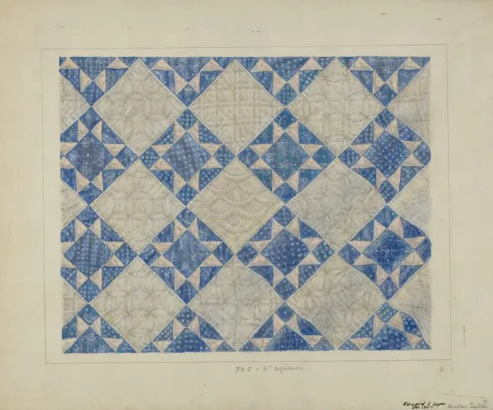 Framed Print : Padded Coverlet, c. 1937. Creator: Edward L Loper Framed Print : Padded Coverlet, c. 1937. Creator: Edward L Loper