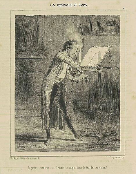 Paganini moderne... 19th century. Creator: Honore Daumier