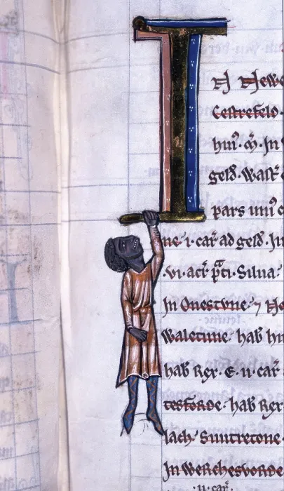 Framed Print : Detail of a page from a 13th century Abbreviatio (abridgement) of Domesday Book, c1240. Creator: Unknown Framed Print : Detail of a page from a 13th century Abbreviatio (abridgement) of Domesday Book, c1240. Creator: Unknown