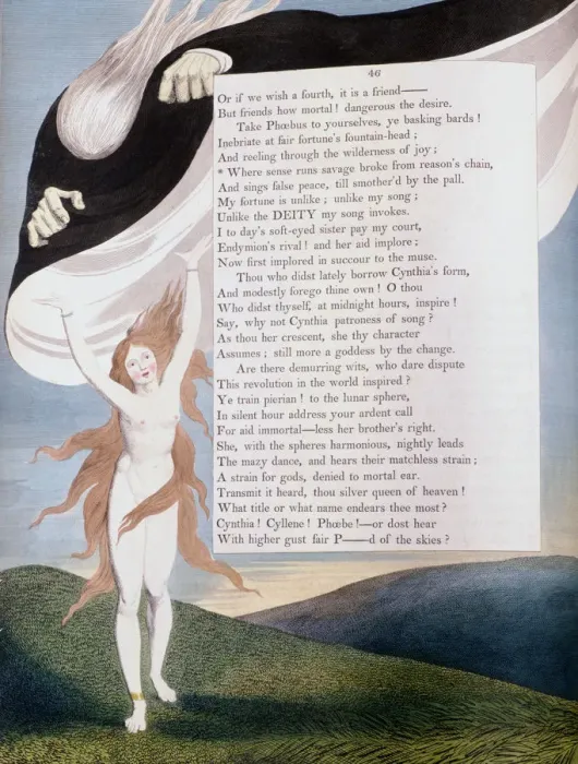 Framed Print : Page 46 from the Nights of Edward Youngs Night Thoughts, c1797. Artist: William Blake Framed Print : Page 46 from the Nights of Edward Youngs Night Thoughts, c1797. Artist: William Blake