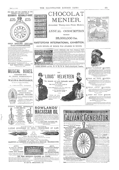 Framed Print : Page of advertisements, 1883. Creator: Unknown Framed Print : Page of advertisements, 1883. Creator: Unknown