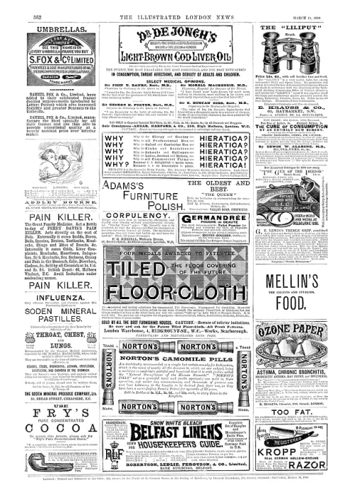 Framed Print : Page of advertisements, 1890. Creator: Unknown Framed Print : Page of advertisements, 1890. Creator: Unknown
