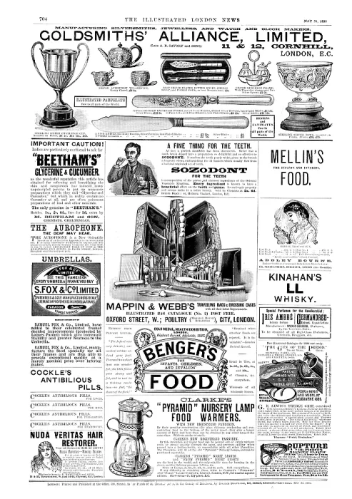 Framed Print : Page of advertisements, 1890. Creator: Unknown Framed Print : Page of advertisements, 1890. Creator: Unknown