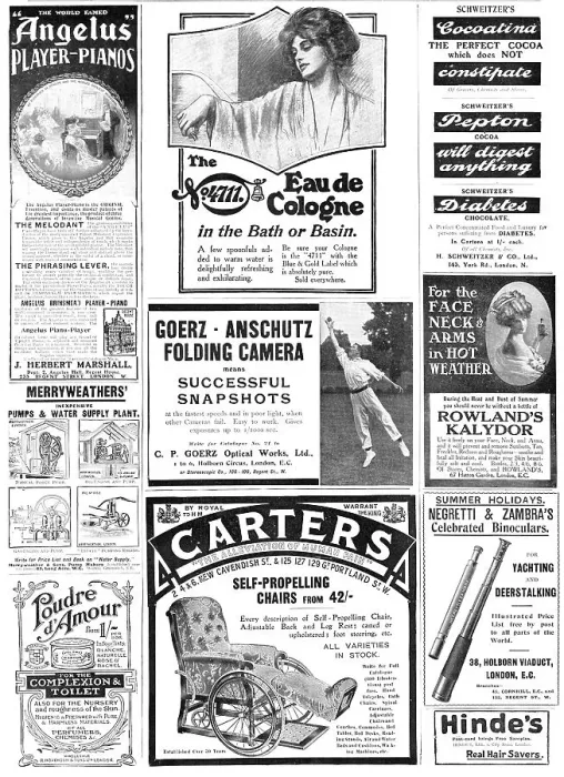 Framed Print : Page of advertisements, 1909. Creator: Unknown Framed Print : Page of advertisements, 1909. Creator: Unknown