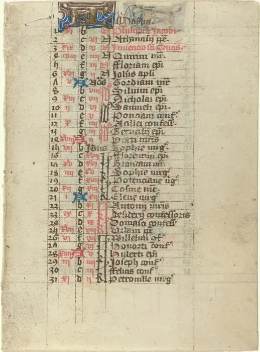Framed Print : Page from a Book of Hours, c. 1400?. Creator: Unknown