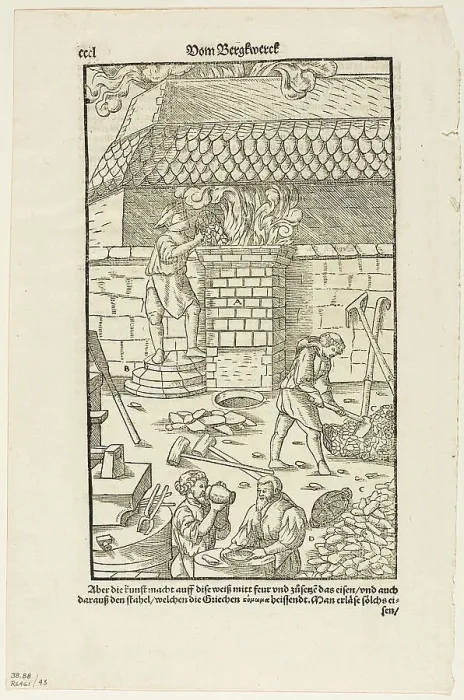 Framed Print : Page CCCL from Vom Bergwerck XII Bücher by Agricola, plate 43 from Woodcuts...1937. Creators: Hans Rudolf Manuel Deutsch, Max Geisberg, Georgius Agricola Framed Print : Page CCCL from Vom Bergwerck XII Bücher by Agricola, plate 43 from Woodcuts...1937. Creators: Hans Rudolf Manuel Deutsch, Max Geisberg, Georgius Agricola