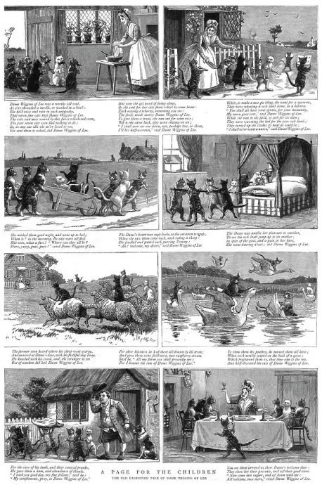 Framed Print : A Page for the Children; The Old Fashioned Tale of Dame Wiggin of Lee, 1890. Creator: Unknown Framed Print : A Page for the Children; The Old Fashioned Tale of Dame Wiggin of Lee, 1890. Creator: Unknown