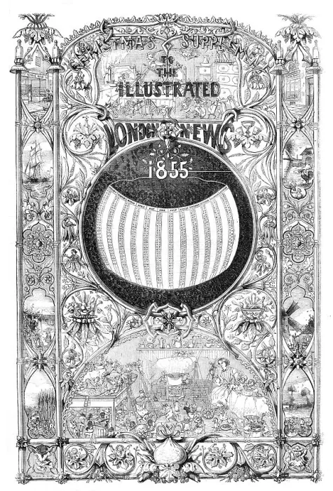 Framed Print : Front page of the Christmas supplement of the Illustrated London News, 23 December 1854. Creator: George W. Terry Framed Print : Front page of the Christmas supplement of the Illustrated London News, 23 December 1854. Creator: George W. Terry