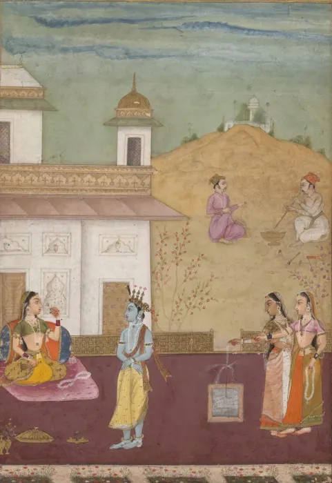 Framed Print : Page from a Dispersed Rasikapriya (Lovers Breviary), 1685. Creator: Nuruddin Framed Print : Page from a Dispersed Rasikapriya (Lovers Breviary), 1685. Creator: Nuruddin