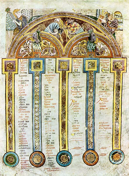 A Page of The Eusebian Canons, c800 AD, (20th century)
