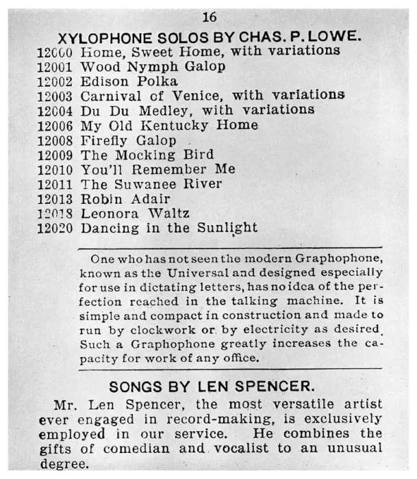 Framed Print : Page from the First Columbian Gramophone Catalogue, c1898 (1956) Framed Print : Page from the First Columbian Gramophone Catalogue, c1898 (1956)