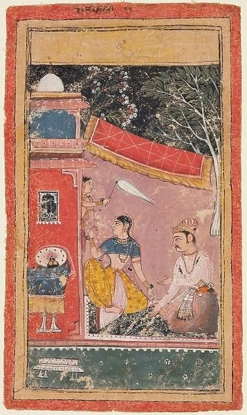 A page form a Ragamala series: Ramakali Ragini of Hindol Raga, c. 1610. Creator: Unknown