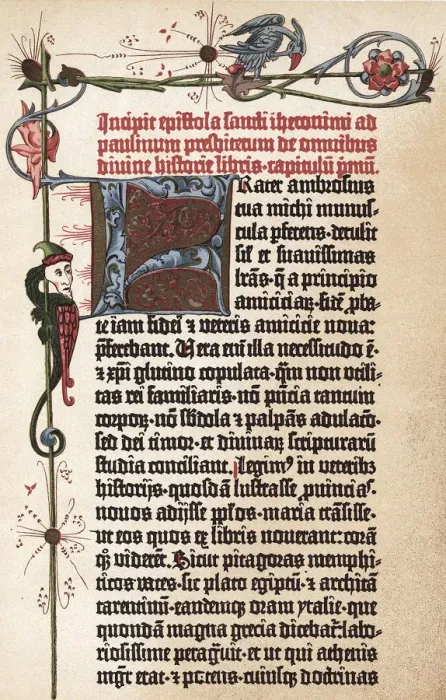 Framed Print : Page from Gutenbergs Bible, c1455. Artist: Johannes Gutenberg Framed Print : Page from Gutenbergs Bible, c1455. Artist: Johannes Gutenberg