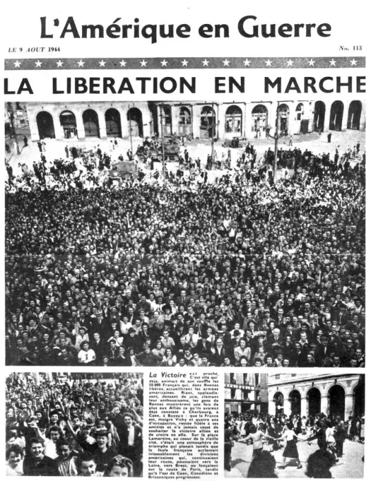 Framed Print : Front page of L Amerique en Guerre newspaper, 9 August 1944 Framed Print : Front page of L Amerique en Guerre newspaper, 9 August 1944