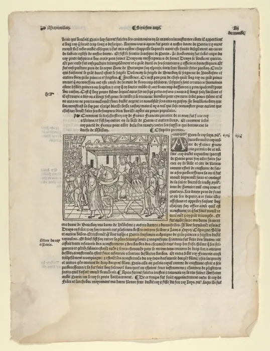 Framed Print : Page from La Mer de Histoires, 1536. 1536. Creator: Anon Framed Print : Page from La Mer de Histoires, 1536. 1536. Creator: Anon