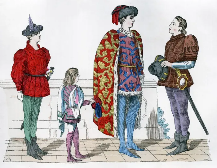 Framed Print : Page, master and valet, 1440-1450 (1882-1884) Framed Print : Page, master and valet, 1440-1450 (1882-1884)
