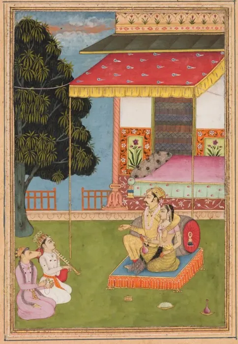 Framed Print : A page from a Ragamala series: Sri Raga, 1695. Creator: Nasiruddin (Indian) Framed Print : A page from a Ragamala series: Sri Raga, 1695. Creator: Nasiruddin (Indian)