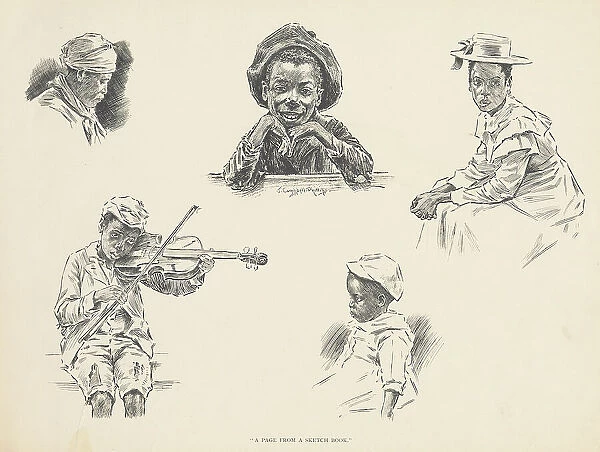 A page from a sketch book, 1899. Creator: Jay Campbell Phillips