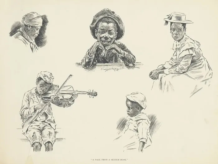 Framed Print : A page from a sketch book, 1899. Creator: Jay Campbell Phillips Framed Print : A page from a sketch book, 1899. Creator: Jay Campbell Phillips