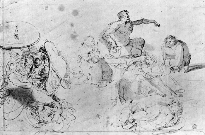Framed Print : A page of sketches, attributed to Jerome Bosch. Artist: Hieronymus Bosch Framed Print : A page of sketches, attributed to Jerome Bosch. Artist: Hieronymus Bosch