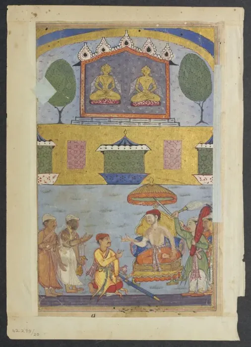 Framed Print : Page from Tales of a Parrot (Tuti-nama): Third night: The goldsmith and the carpenter Framed Print : Page from Tales of a Parrot (Tuti-nama): Third night: The goldsmith and the carpenter